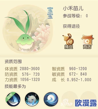 《大唐游仙记》深度解析：宝宝小禾苗儿技能属性全解读与攻略指南