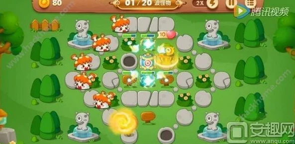 保卫萝卜3公园16关高效通关攻略：巧妙利用三滑道布局种蘑菇技巧
